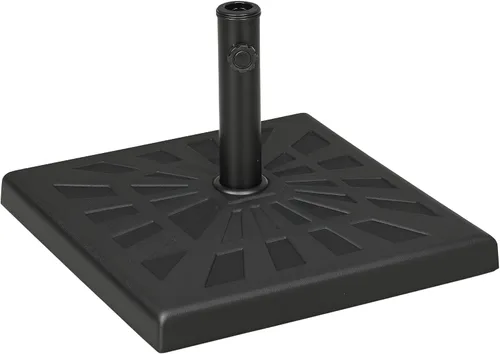 Outsunny Base de resina para sombrilla de patio de 42 libras, soporte cuadrado de 20 pulgadas para postes de sombrilla de 1.26 pulgadas, 1.5