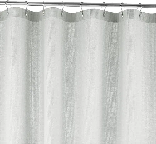 Miniatura 2 de Amazon Aware Cortina de ducha con tejido de gofre, 50% poliéster reciclado/50% algodón Bci, gris claro, 72 x 72 pulgadas