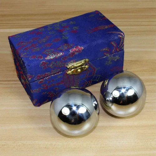 Miniatura 3 de Denpetec 2 bolas de baoding chinas, para ejercicio, salud, estrés, con caja, meditación, masaje, balonmano