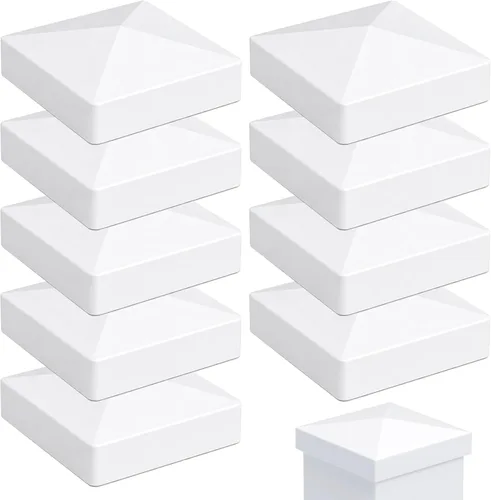 Miniatura 11 de RECTOO Tapas para Postes de Vinilo 4x4 Blancas (Tamaño Interno Real de 4.00" - NO para Postes de Madera), Remates Superiores de Pirámide