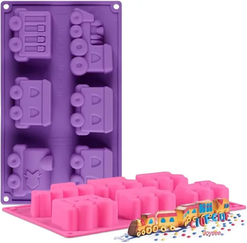 Miniatura 13 de Joyeee 2 moldes de silicona 3D antiadherentes para dulces, vehículos caseros, galletas, jabón, vela, crayón, yeso, arcilla polimérica, bandeja