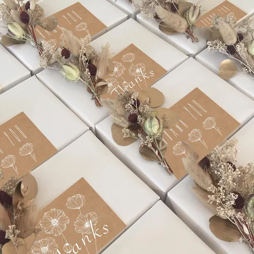 Miniatura 5 de Purple Q Crafts Tarjetas de agradecimiento de 4 x 6, paquete de 20 unidades de papel marrón para manualidades, 4 diseños de tarjetas de felicitación