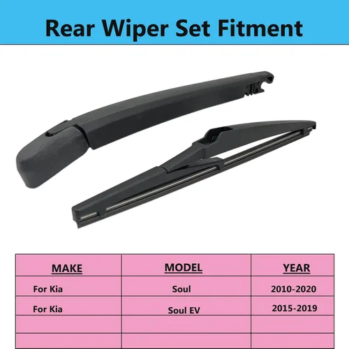 Miniatura 2 de Juego de brazo de limpiaparabrisas trasero de repuesto para Kia Soul 2010-2020, Kia Soul EV 2015-2019, limpiaparabrisas trasero estilo fábrica OE