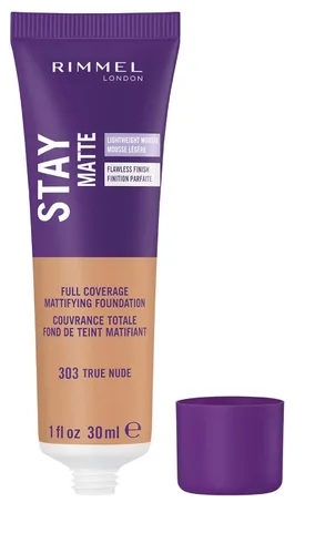 Miniatura 2 de Rimmel London Stay Matte Liquid Mousse - 303 True Nude - Base, ligera, control del brillo, sin aceite, 1oz
