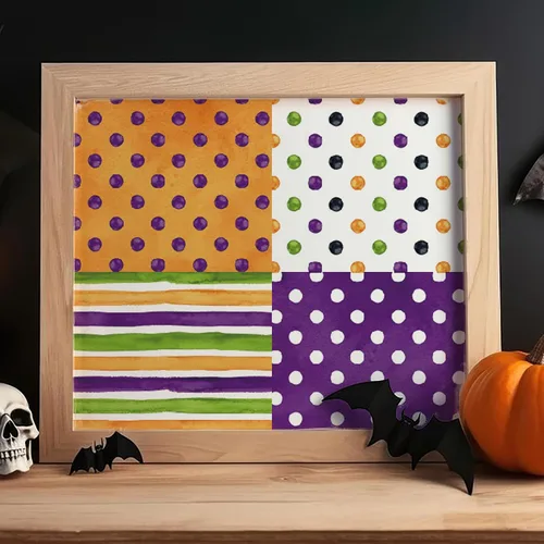 Miniatura 7 de Papel para álbum de recortes de Halloween, 24 hojas de 6 x 6 pulgadas, diseño de calabaza, araña, fantasma, murciélago, papel para hacer tarjetas