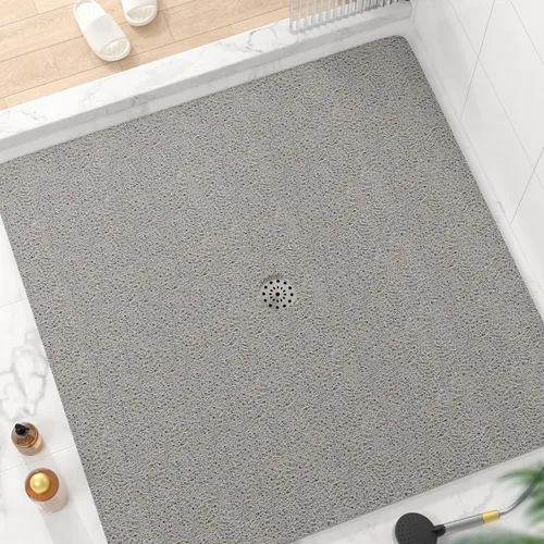 Miniatura 16 de HITSLAM - Tapete cuadrado para ducha, de 24 x 24 pulgadas, tapete de baño antideslizante para bañera, tapetes de baño de alcachofa de PVC suave