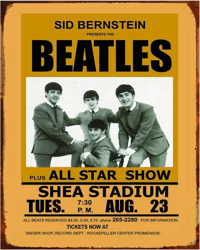 AMERICAN LUXURY GIFTS The Beatles-All Star Show Music - Letreros artísticos para pared, póster sin marco de 8 x 10 pies, papel fotográfico Fuji, uso