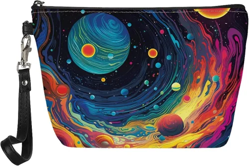 Miniatura 31 de Howilath Novedad Impreso Elegante Bolso Cosmético De Las Mujeres, Perros Animales Perezoso Diseño Floral Niña Trapezoide Cosméticos Bolsa De
