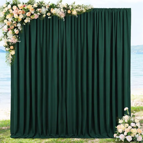 Miniatura 17 de Cortinas de fondo de poliéster negro para cortinas, 2 paquetes de 5 x 8 pies, cortina de tela de cortina de Halloween para decoración de fiestas
