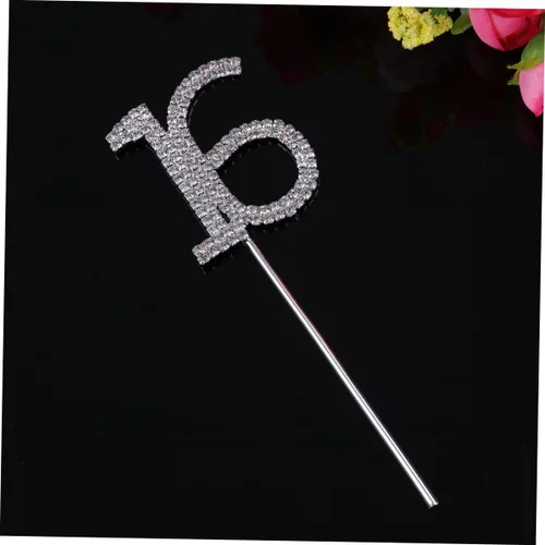 Miniatura 6 de LABRIMP Letra a Decor 16ª Decoración de diamantes de imitación para cupcakes de boda Cupcake Cups Decoración de cumpleaños, decoración de pastel