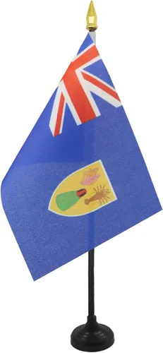 Miniatura 52 de Venezuela Old 7 estrellas con brazos Bandera de mesa 4'' x 6'' - Antigua bandera venezolana de escritorio 5.9 x 3.9 in - tapa de lanza dorada - AZ