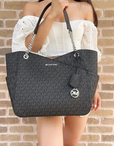 Miniatura 3 de Michael Kors - Bolso tote Jet Set Travel grande con cadena para el hombro Negro multi L