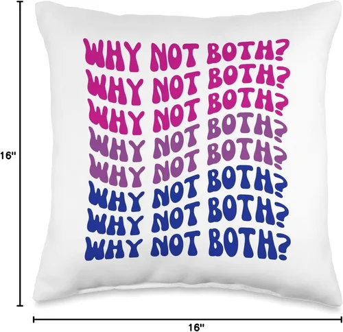 Miniatura 4 de Bisexuality Pride Why Not Both Bisexual Flag Bi LGBT Ally - Almohada (16 x 16 pulgadas), multicolor