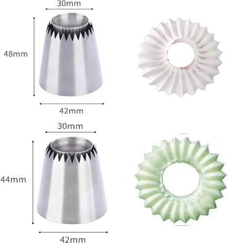 Miniatura 2 de RoseFlower Juego de 4 puntas de tubería grandes – Kit de boquillas grandes de acero inoxidable para pastelería, cupcakes, pasteles, galletas