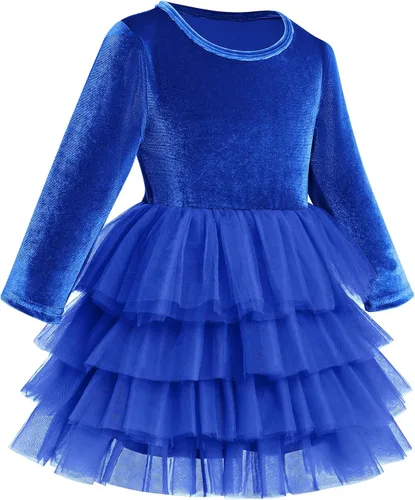 Miniatura 168 de IDOPIP Vestido tutú de terciopelo para niñas pequeñas, vestido de manga larga para princesa, Navidad, cumpleaños, fiesta, boda, vestidos de otoño e