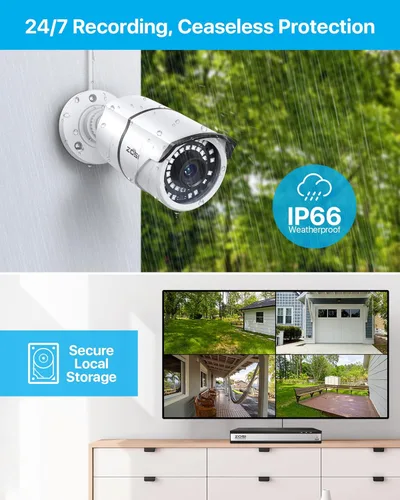 Miniatura 7 de ZOSI Sistema de cámara de seguridad para el hogar PoE de 16 canales 4K, H.265+ 8MP 16 canales CCTV NVR con disco duro de 4 TB para grabación 24-7, 8
