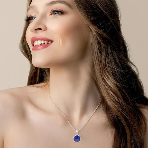 Miniatura 39 de 925 Sterling Silver Gemstone Necklace Women - Gemstone Pendant Necklace Silver- Birthstone Necklace - Silver Jewelry for Women- Minimalist Jewelry