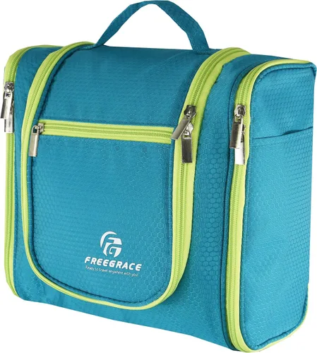 Freegrace bolso para baño premium - organizador para viajes - gancho para colgar duradero - perfecto para accesorios, cosméticos, artículos