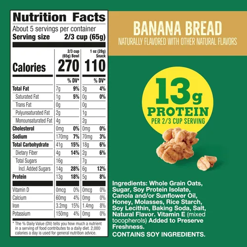 Miniatura 2 de Nature Valley Protein Granola, Banana Bread Flavor, Resealable Snack Pouch, 11 oz