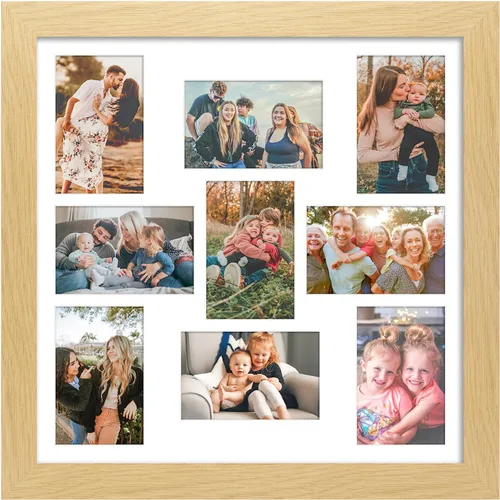 Miniatura 110 de Marcos de Fotos Collage de 13.5X15.5 con 7 Aberturas para Fotos de 4X6, Marco de Fotos Múltiples con Paspartú para Decoración de Pared, Grano