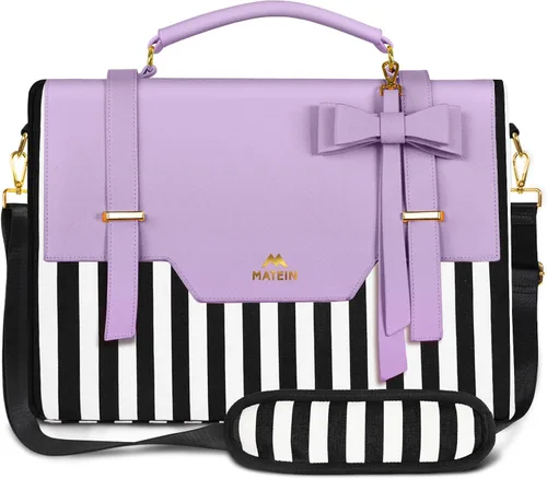 Miniatura 12 de MATEIN Bolsa para laptop para mujeres, maletín delgado de 15.6 pulgadas para computadora, funda, bolsa ligera linda y femenina de mensajero