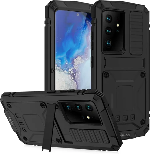 Miniatura 10 de Simicoo Samsung S21 Ultra 5G - Funda de silicona resistente a prueba de golpes, resistente a los golpes, protector de pantalla integrado con soporte