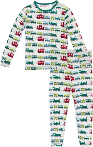 Miniatura 120 de KicKee Pants Conjunto de pijama de manga larga con estampado de piezas