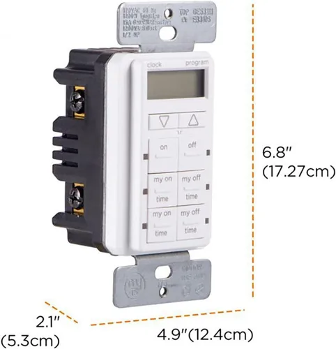 Miniatura 3 de myTouchSmart Temporizador digital de pared, 4 botones programables de encendido/apagado, 2 botones de encendido/apagado fáciles, ciclos diarios