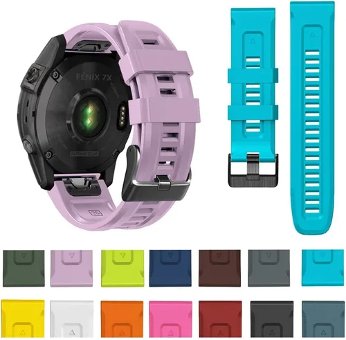 Miniatura 7 de REYDA Correa de silicona compatible con Garmin Fenix 7X/7X Pro/6X/6X Pro/5X/5X Plus/3/3 HR, 1.024 in, ajuste rápido, pulsera de silicona suave