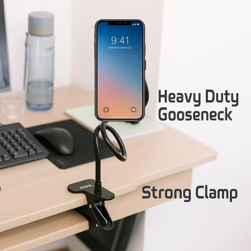 Miniatura 4 de AGOZ Soporte para teléfono celular, soporte de cuello de cisne, clip de abrazadera flexible para escritorio de oficina, cama, iPhone 17 Pro Max