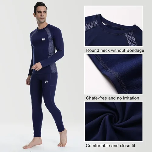 Miniatura 27 de MEETWEE Paquete de 4/5 camisas de compresión térmica para hombre, manga larga, forro polar, capa base, equipo de entrenamiento de invierno