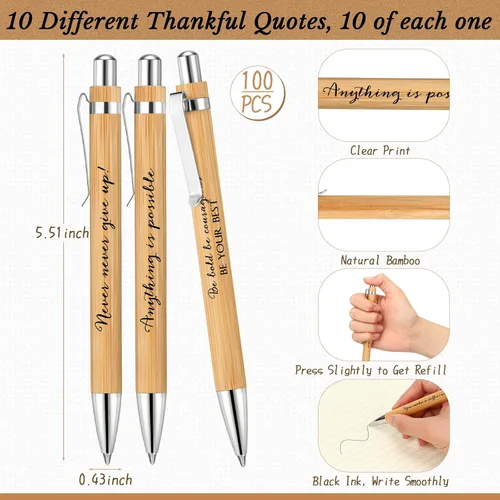 Miniatura 3 de Fulmoon 60 bolígrafos motivacionales, cuadernos inspiradores, regalos a granel, bolígrafos inspiradores, almohadillas de notas pequeñas, regalos