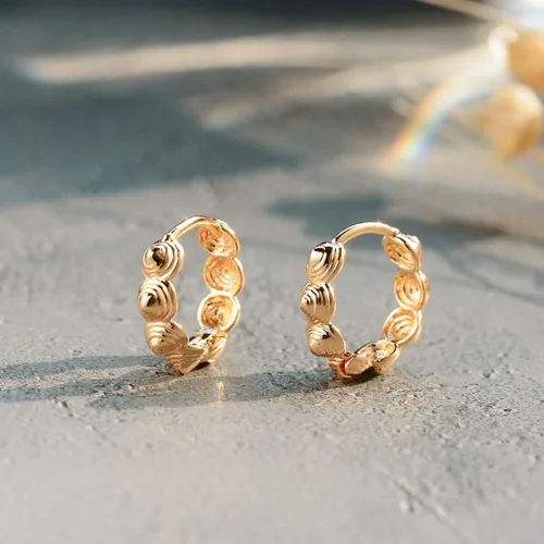 Miniatura 5 de VACRONA - Aretes tipo arracada de aro para mujer, chapados en oro de 14 quilates, diseño de Huggie