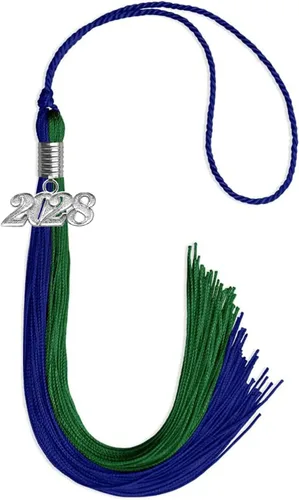 Miniatura 66 de Endea Graduation Borla de doble color con gota de fecha plateada (negro/oro antiguo, 2025)