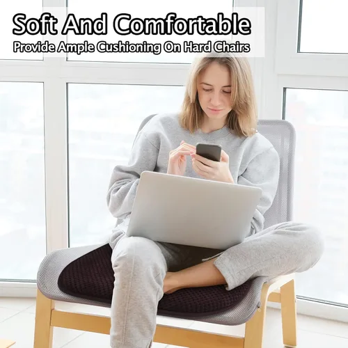 Miniatura 5 de Cojines de asiento de espuma marrón para sillas de cocina, almohadillas para sillas de comedor, paquete de 6 cojines antideslizantes para asientos