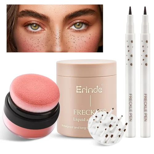 Miniatura 13 de Erinde Mejora Bolígrafo Líquido para Pecas, Sello de Pecas con Almohadilla de Aire, Sello de Pecas Mágico Natural de Secado Rápido y Larga Duración