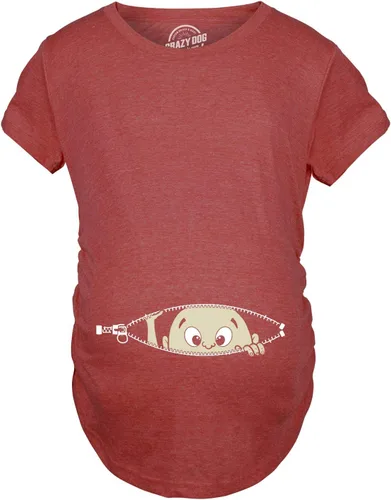 Miniatura 16 de Remera para futura mamá, con diseño simpático de bebé asomándose. Remera simpática para futura mamá.