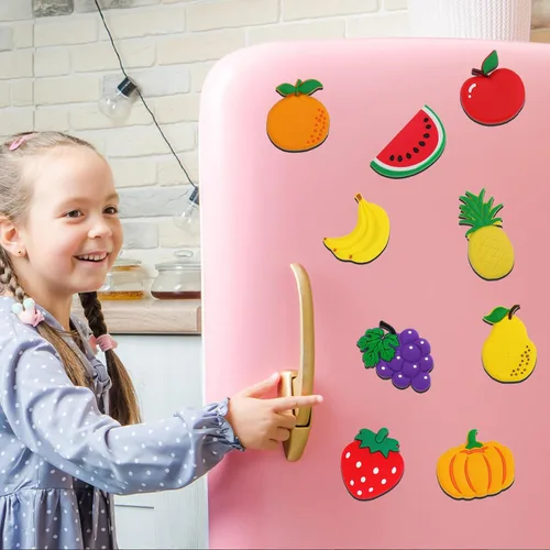 Miniatura 6 de Imanes de refrigerador para niños pequeños – Bonitos imanes de frutas para nevera para niños pequeños de 1 a 3 años, imanes magnéticos de espalda