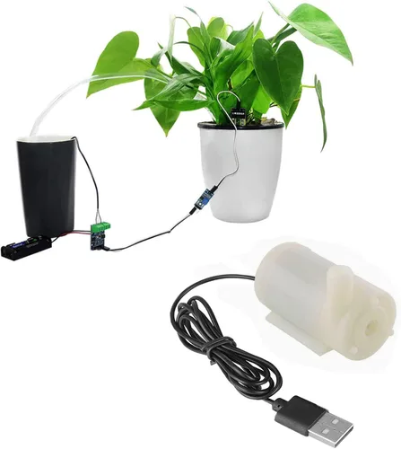 Miniatura 3 de 3 piezas DC 3-5V USB Micro sumergible Mini bomba de agua para acuarios, tanque de peces, estanque, fuente, hidropónica, jardín (blanco)
