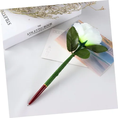 Miniatura 2 de STOBOK Paquete de 12 bolígrafos de gel rosa con diseño creativo de flores para niños y niñas y estudiantes, suministros de escritura