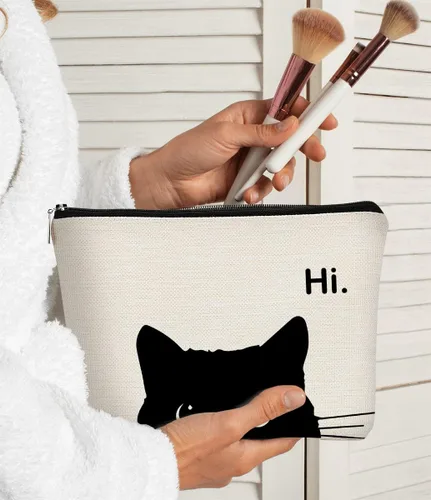 Miniatura 4 de Regalos de Gatos - Pequeña bolsa de maquillaje, bolsa de cosméticos para amantes de los gatos, bolsa de maquillaje para adolescentes y mujeres, cat 1
