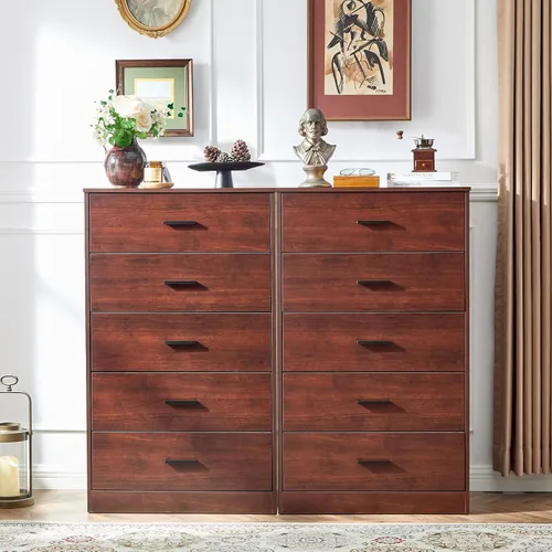 Miniatura 4 de LIDYUK Cómoda negra para dormitorio, cómoda de 6 cajones y cómodas, cómoda de madera moderna, cómoda de 48 pulgadas de ancho para dormitorio
