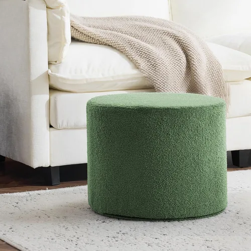 Miniatura 13 de Bezseller Soft Boucle Puf otomano, cómodo reposapiés, relleno de espuma completa para sala de estar, dormitorio, comodidad ligera y encantador, Negro