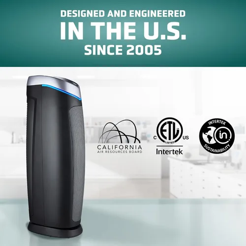 Miniatura 4 de Germ Guardian 3-en-1 UV-C y Sistema de limpieza de aire Digital True HEPA Air – con filtro Pet Pure–28 pulgadas., AC5250PT, Negro, 1, 1