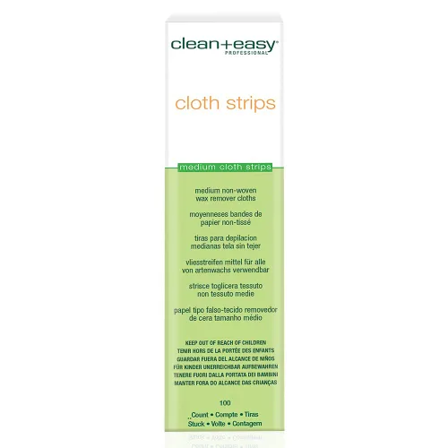 Miniatura 7 de Clean + Easy Tiras de cera de tela – Tiras de cera no tejidas para depilación, salón de belleza y uso en el hogar para cara, piernas y cuerpo, 3 x 9