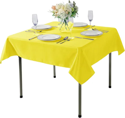 Miniatura 81 de Cupuamon - Mantel rectangular de 60 x 84 pulgadas, tela de poliéster lavable para decoración de bodas, fiestas, cenas y banquetes