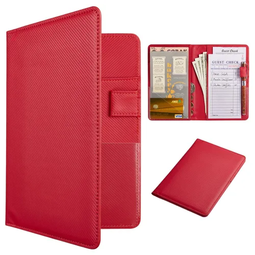 Miniatura 47 de CoBak - Libreta para meseros, organizador compacto con bolsillos transparentes y para dinero, portabolígrafo, se ajusta perfectamente al delantal