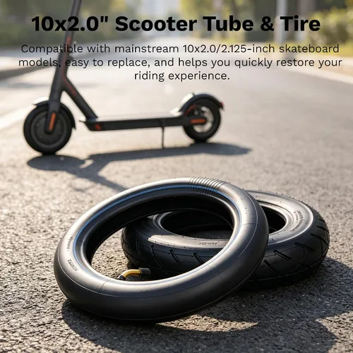 Miniatura 6 de Neumático y tubo interior de 10 x 2.125, repuesto para scooter eléctrico inteligente de 2 ruedas, triciclo de 10 pulgadas, cochecito de triciclo