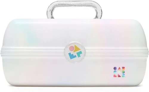 Miniatura 22 de Caboodles On-The-Go Girl - Caja de maquillaje para chicas, dos tonos violeta sobre brillo plateado, caja organizadora de maquillaje de plástico