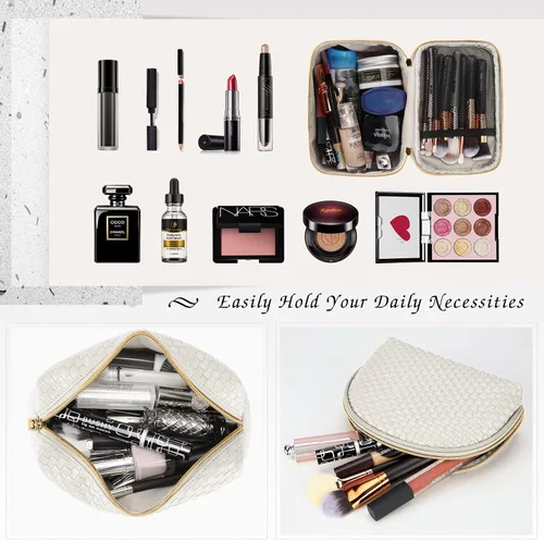 Miniatura 5 de KTMOUW Bolsa de Maquillaje 3 Piezas Bolsa de Cosméticos Impermeable Bolsa de Cosméticos Portátil de Viaje Bolsa Organizadora Tejida